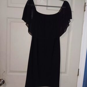 MSK Black Mini Dress with Sheer Flouncy Top Womens Sz PM